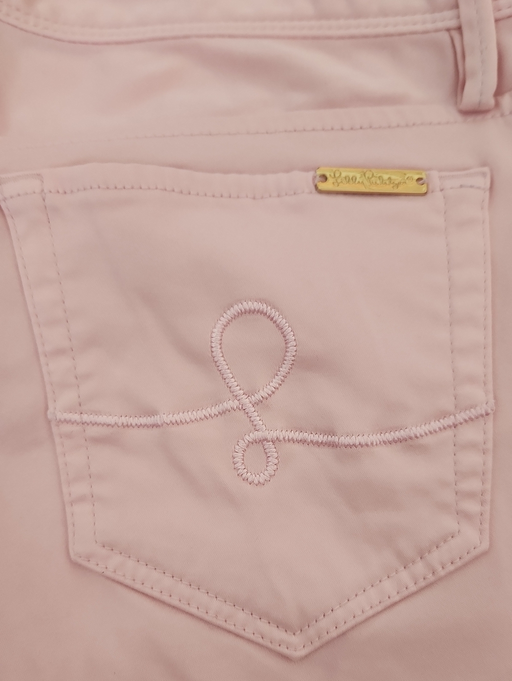 Lilly Pulitzer Worth Skinny Jeans Pink Fizz Pearl Embellished 6 - Picture 4 of 6